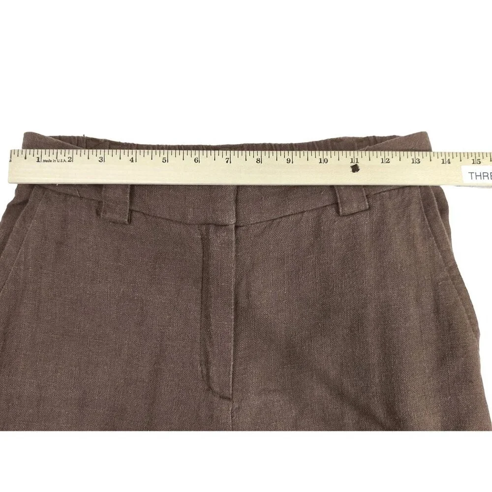 House Of Harlow Pants Womens 4 Brown Tailored Cargo Linen Blend Career Casual - Picture 9 of 10
